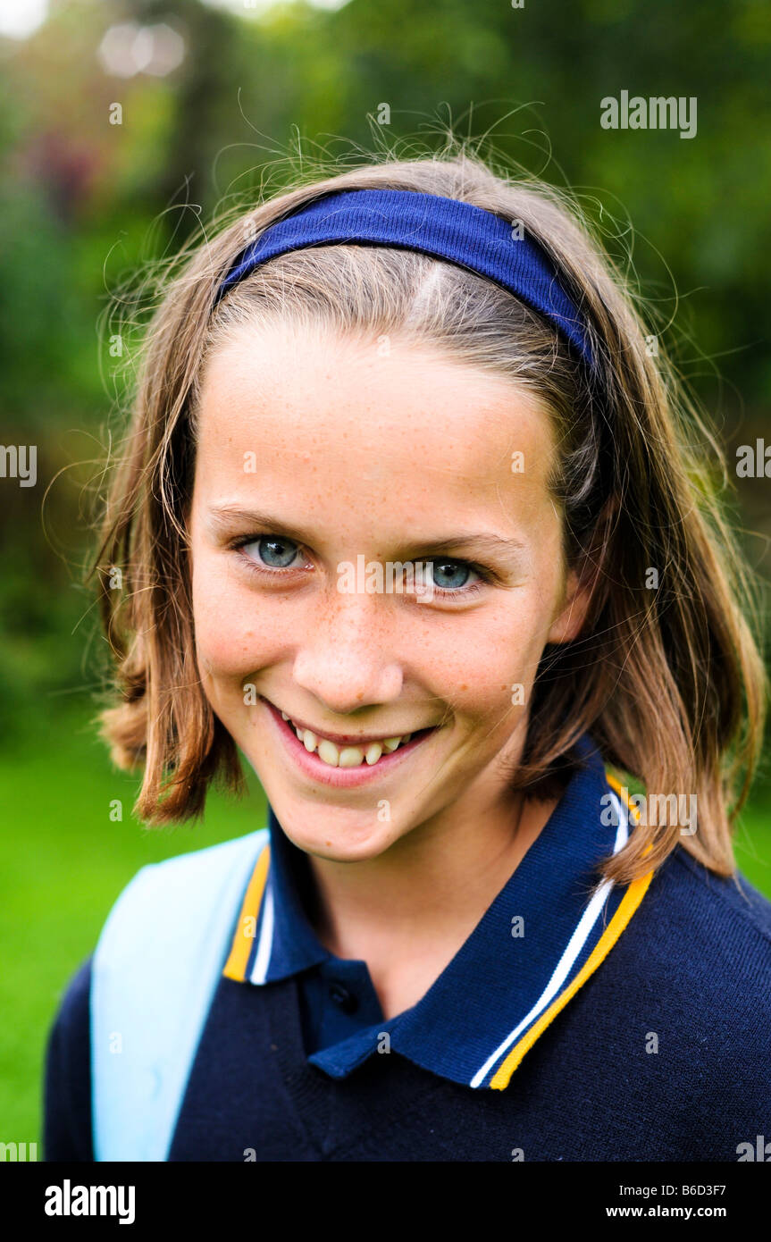 smiling school girl Stock Photo Alamy