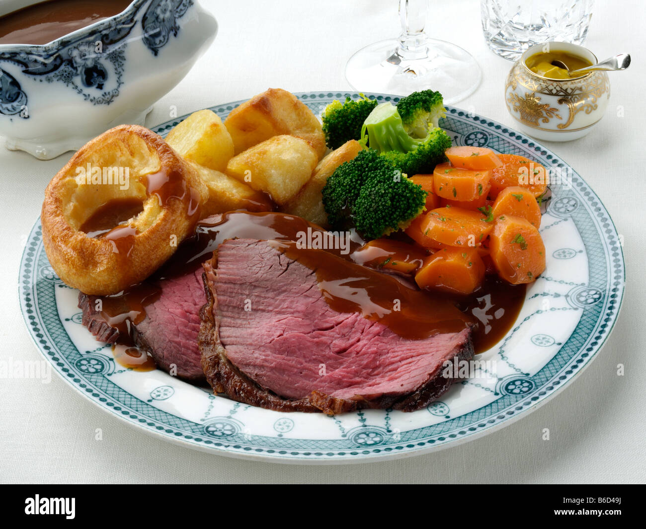 Roast beef dinner Stock Photo Alamy