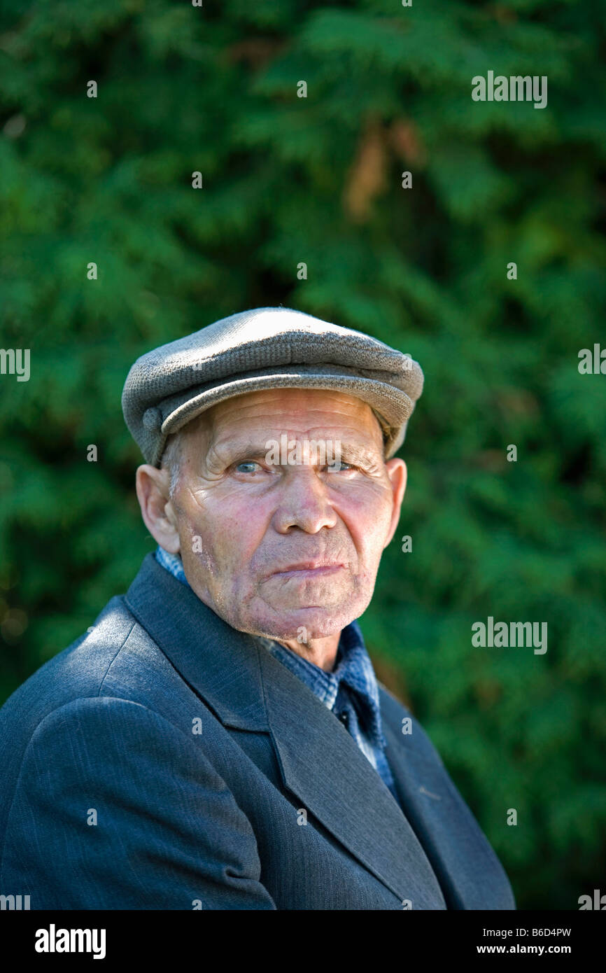 Russia, Tver, Old man, portrait Stock Photo