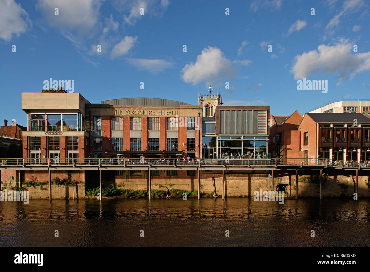 York Ouse River quays riverside the Yorkshire Herald typical buildings ...