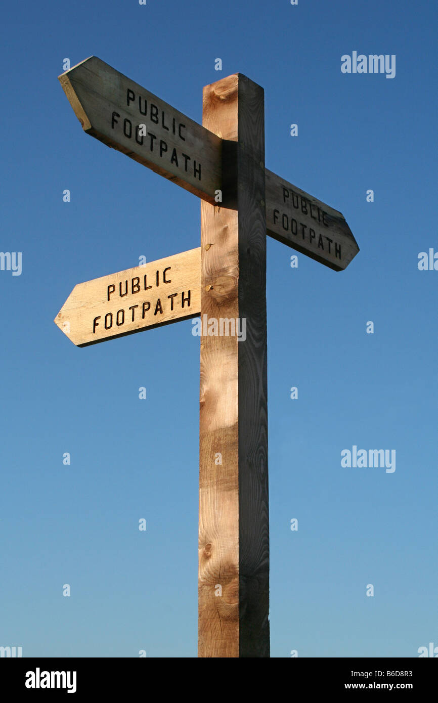 Public Footpath Sign Post between Maldon and Northey Island, Essex,UK Stock Photo