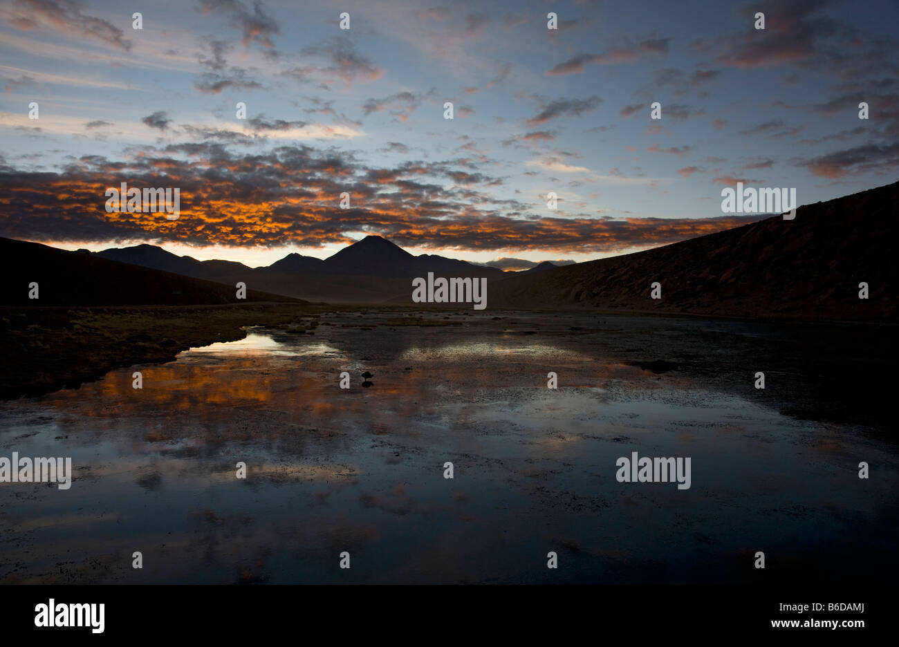 Sunrise over the Andes from Altiplano Stock Photo