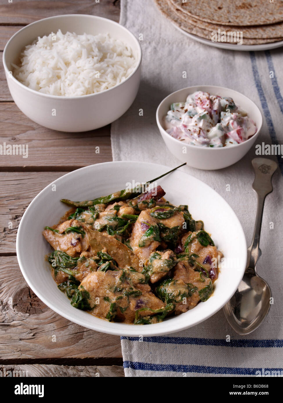 Chicken spinach curry Stock Photo - Alamy