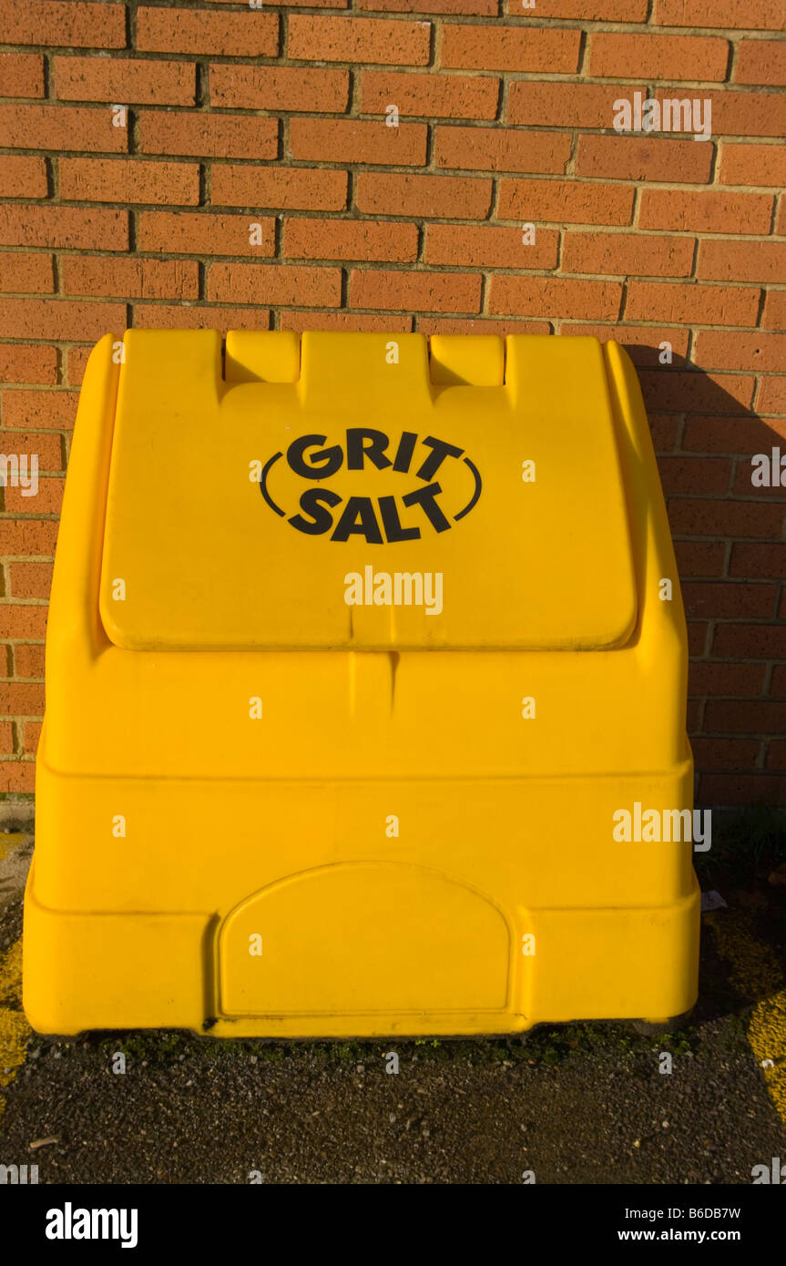 Gritting Grit Salt Container Box Stock Photo