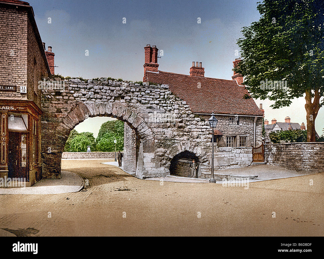 Newport Arch Historic Roman gate in Lincoln, England, UK Stock Photo