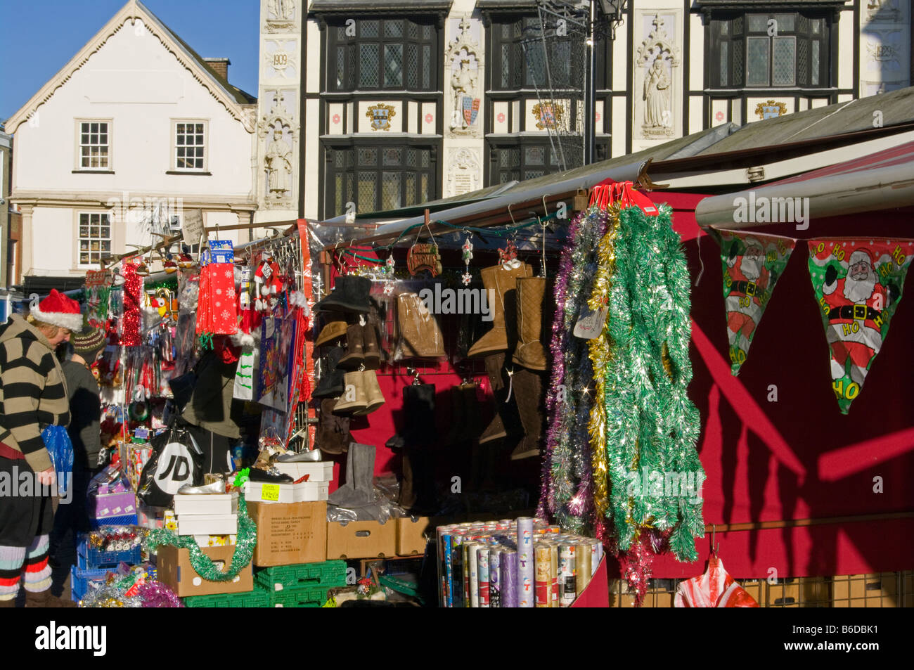 Market Stalls at Kingston Christmas Xmas Market Surrey Stock Photo