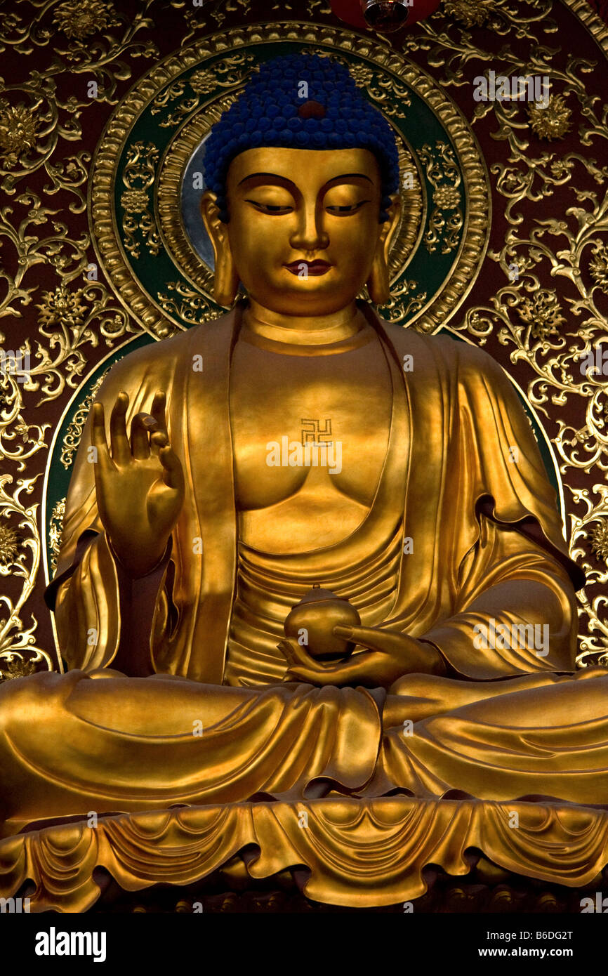 The sitting Buddha Gautama in Hangzhou China Stock Photo