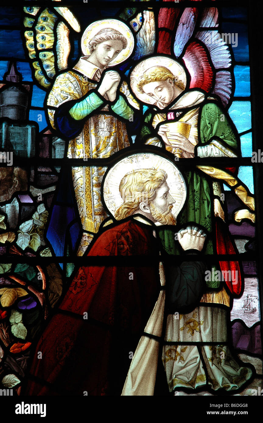 Stained glass window of church Stock Photo - Alamy