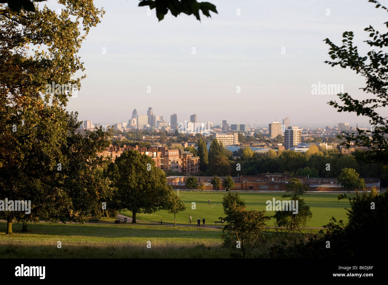 View of London from Hampstead Heath Stock Photo