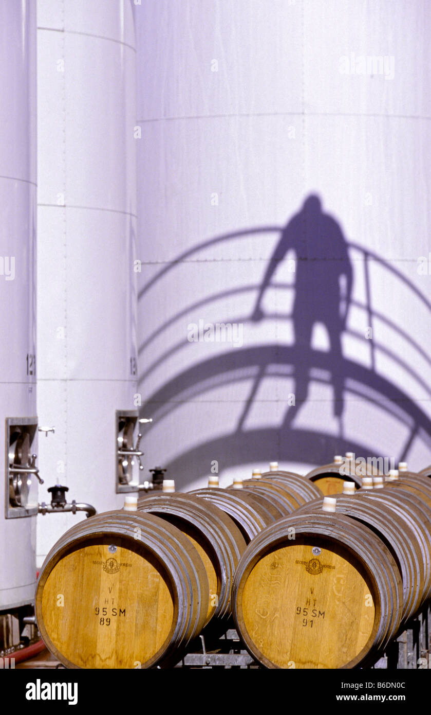 Wine storage tanks Stock Photo Alamy