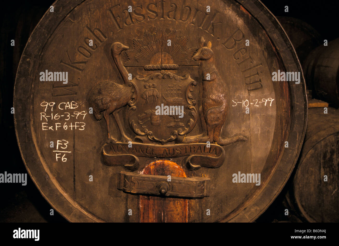 Early Australian wine cask Stock Photo Alamy