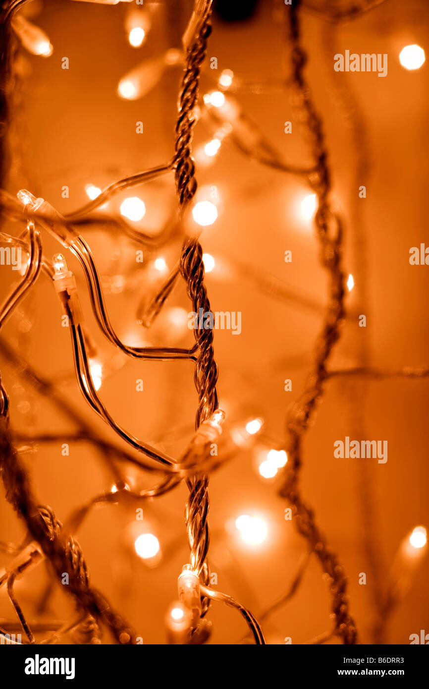 Christmas tree lights. Stock Photo