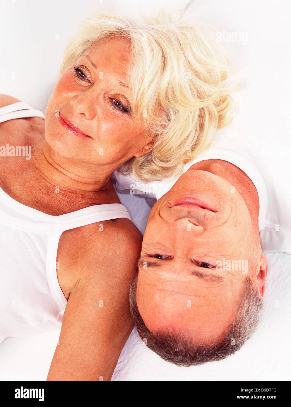 Happy senior couple relaxing together. Stock Photo