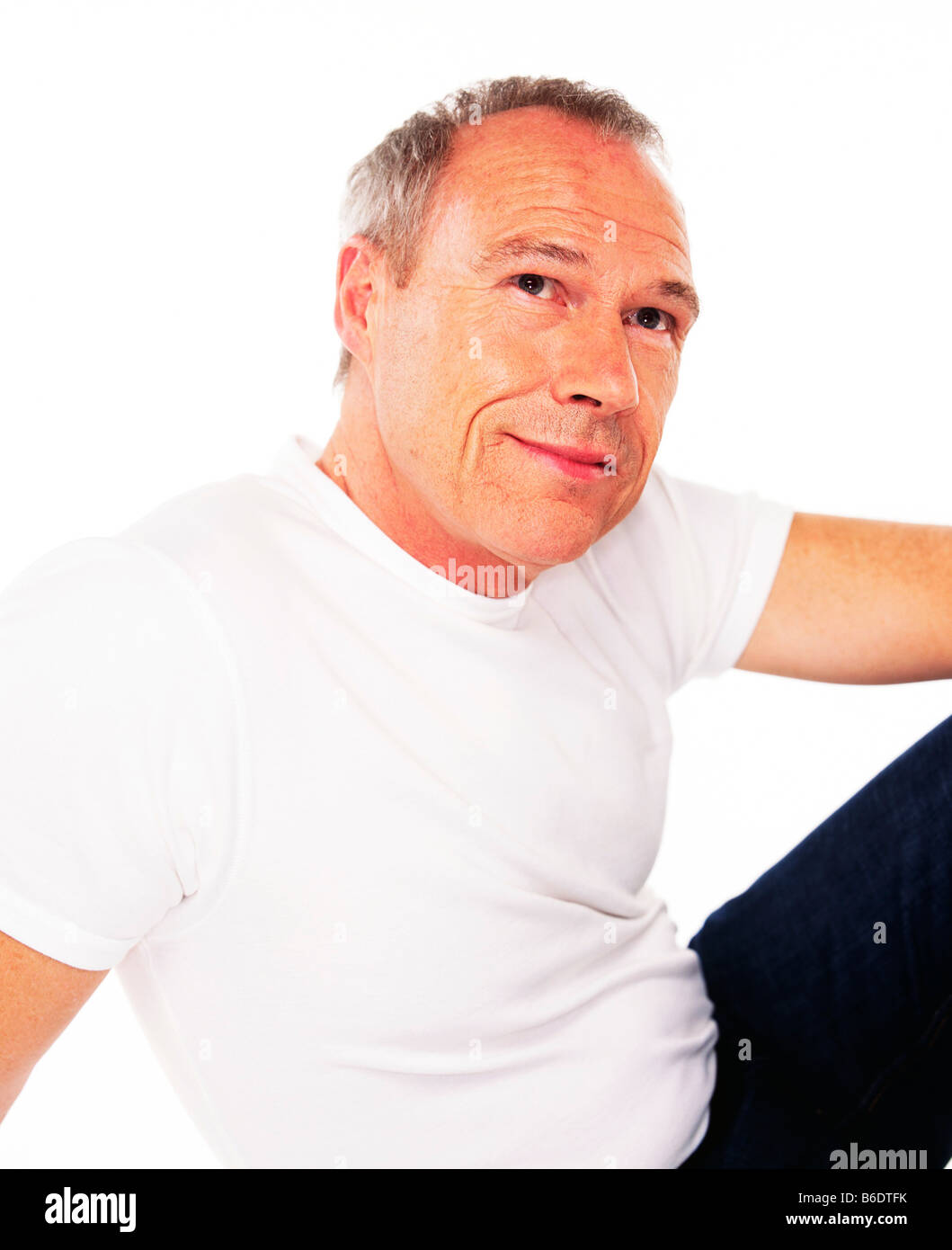 Happy 57 year old man. Stock Photo