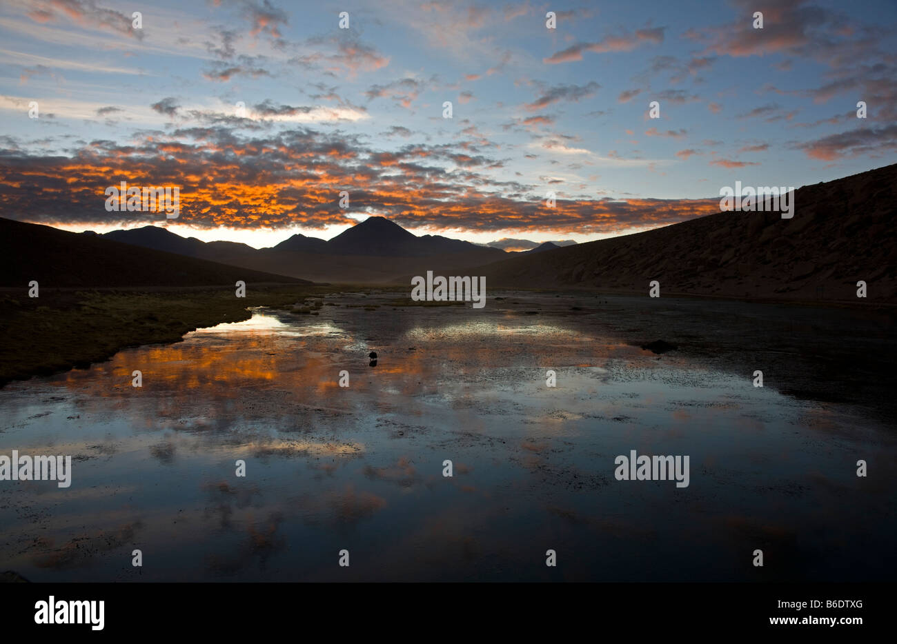 Sunrise over the Andes from Altiplano Stock Photo