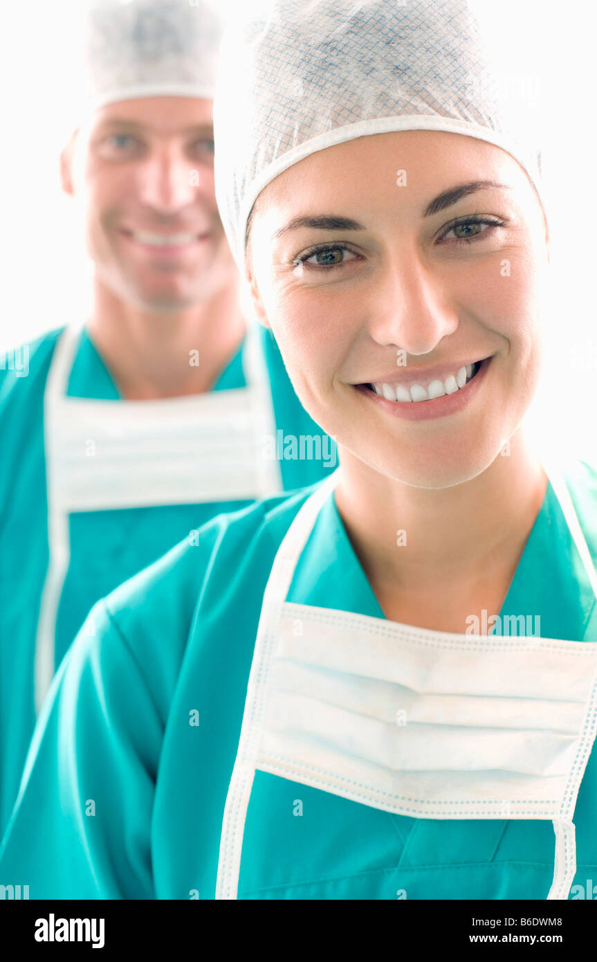 Surgical team in an operating theatre. Stock Photo