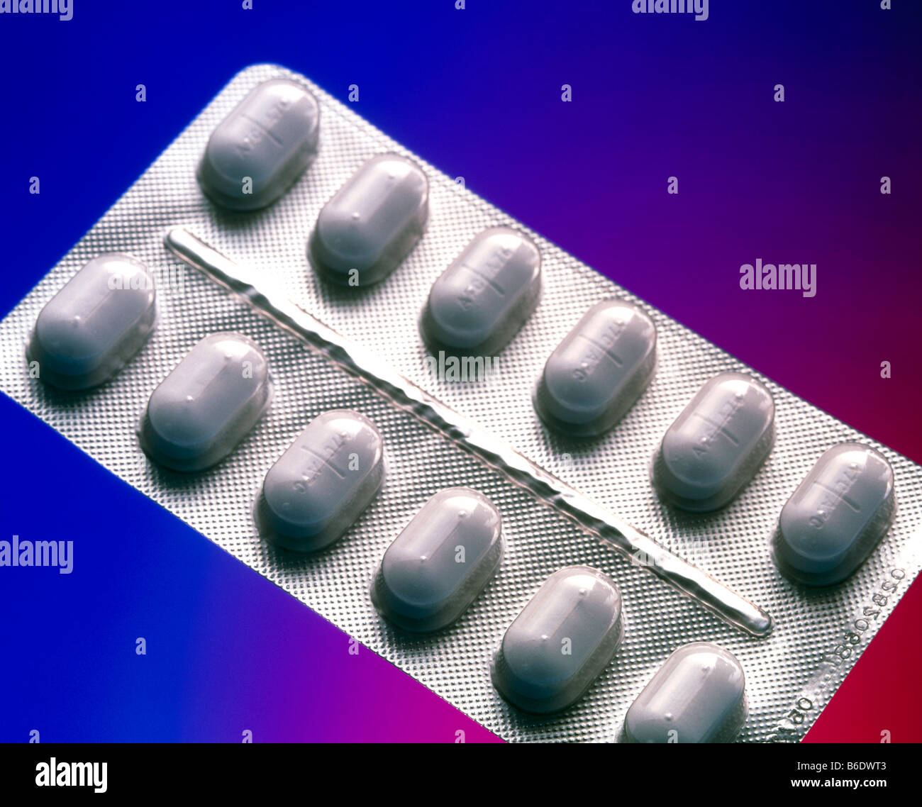 Pills in a blister pack. Stock Photo