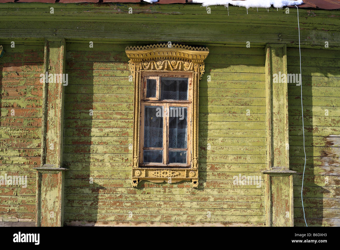 Rural wooden house, Vladimir region, Russia Stock Photo