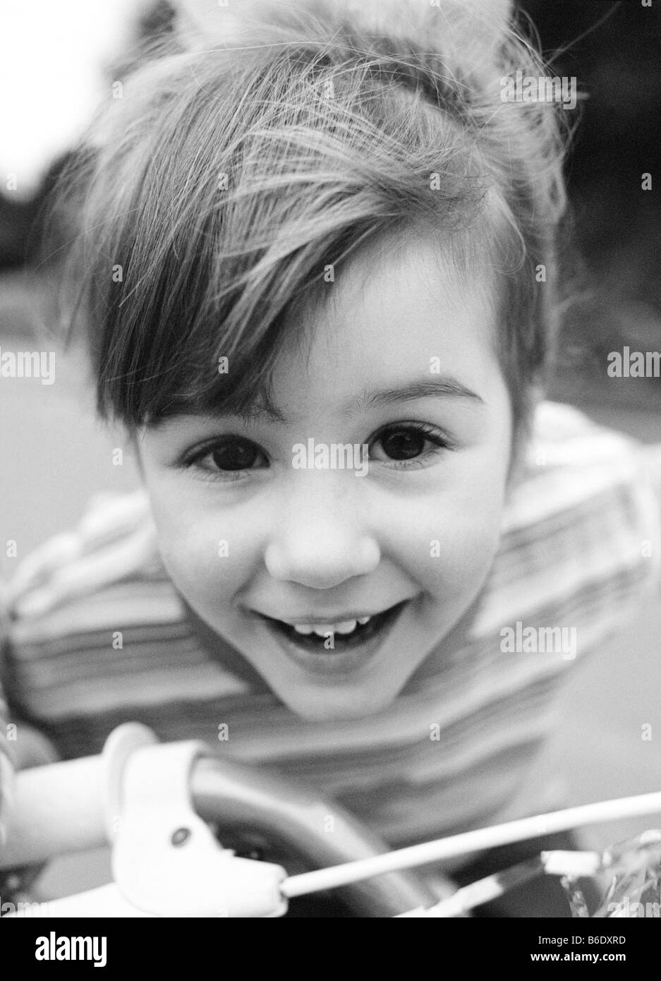 Smiling girl happy face Black and White Stock Photos & Images - Alamy