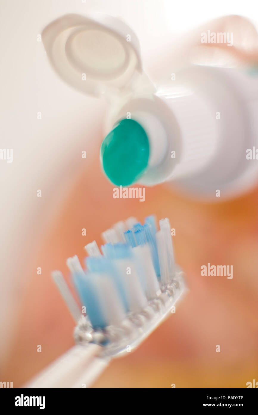 Toothbrush and toothpaste. Regular brushing of teeth helps to prevent