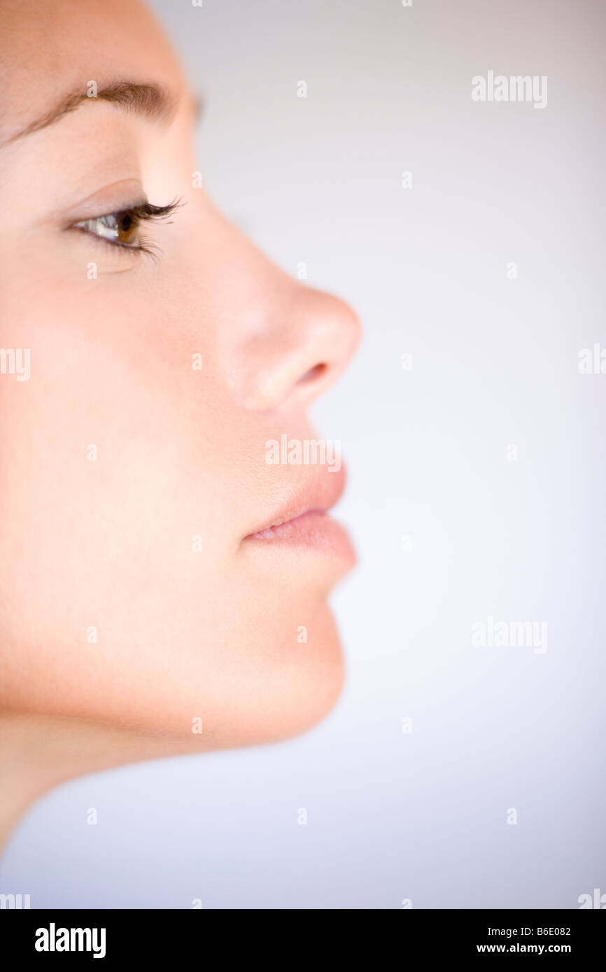 Woman face in profile Stock Photo Alamy