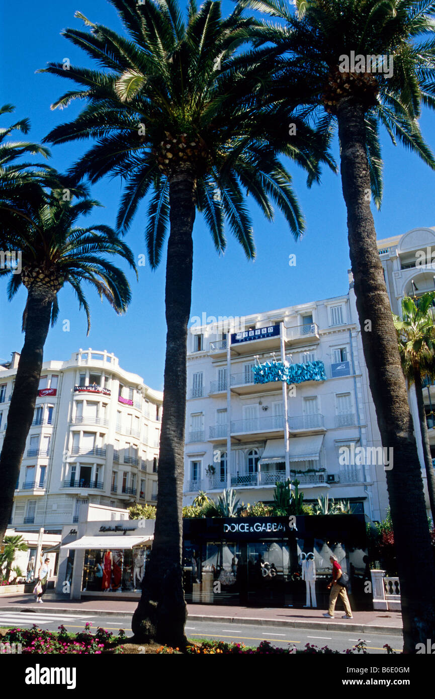 Hotel facade decorated for the Cannes movie festival Stock Photo