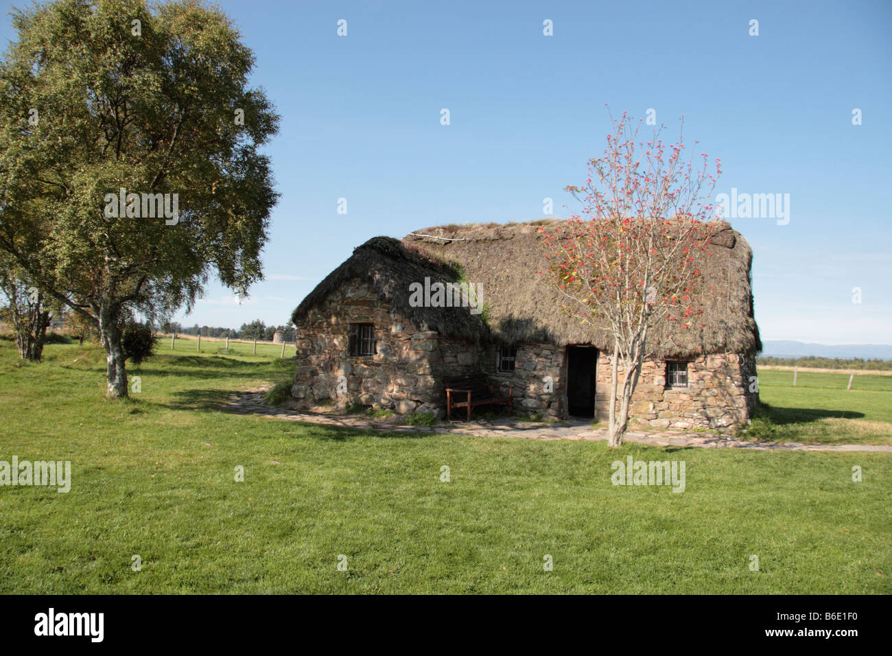 Leanach cottage Culloden Drumossie Moor Inverness Stock Photo Alamy