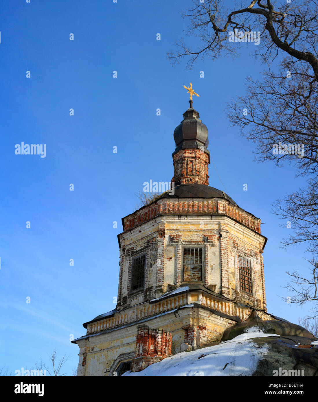 Russian Church Rural Religious architecture, abandoned rural church, Tatarstan, Russia Stock ...