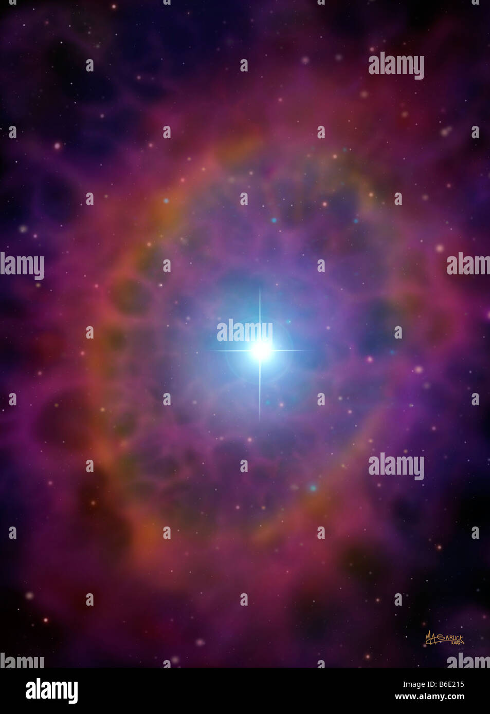 WolfRayet star, Computer illustration of anebula around a WolfRayet (WR) star Stock Photo Alamy