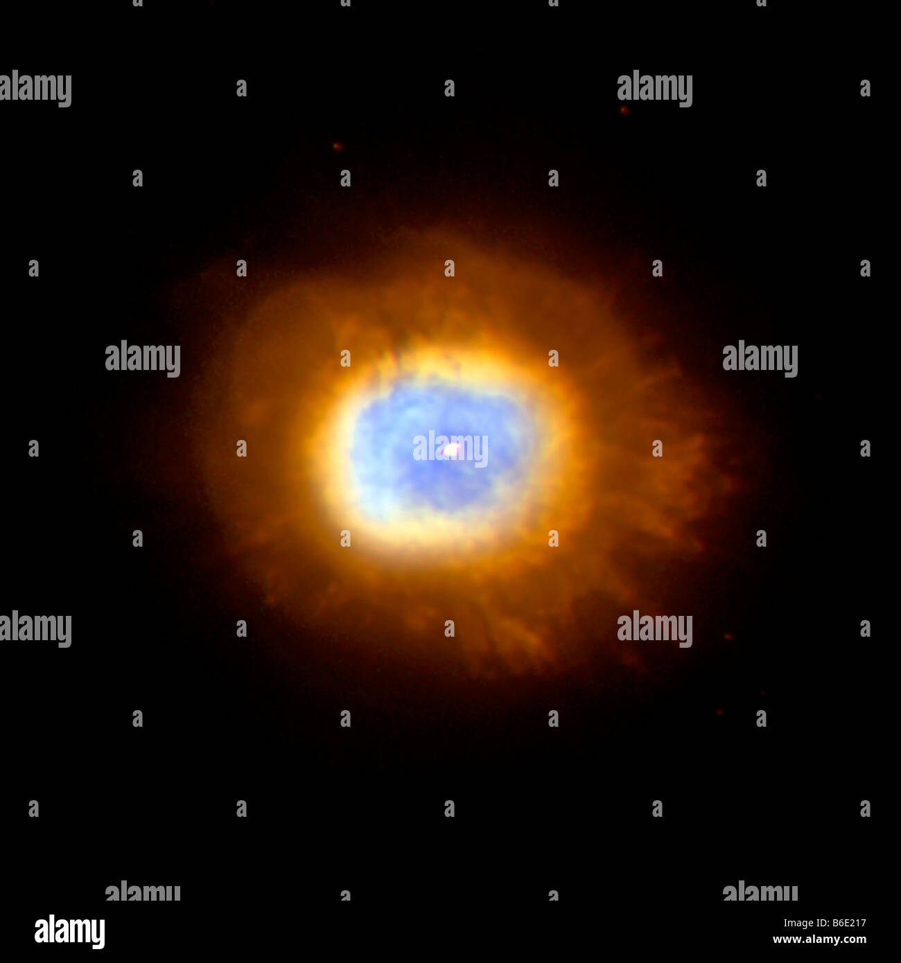 Planetary nebula, Combined X-ray and optical image of the planetary nebula BD+30-3639. Stock Photo