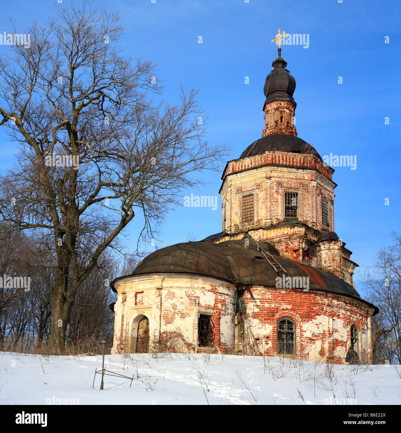 Russian Church Rural Religious architecture, abandoned rural church, Tatarstan, Russia Stock ...