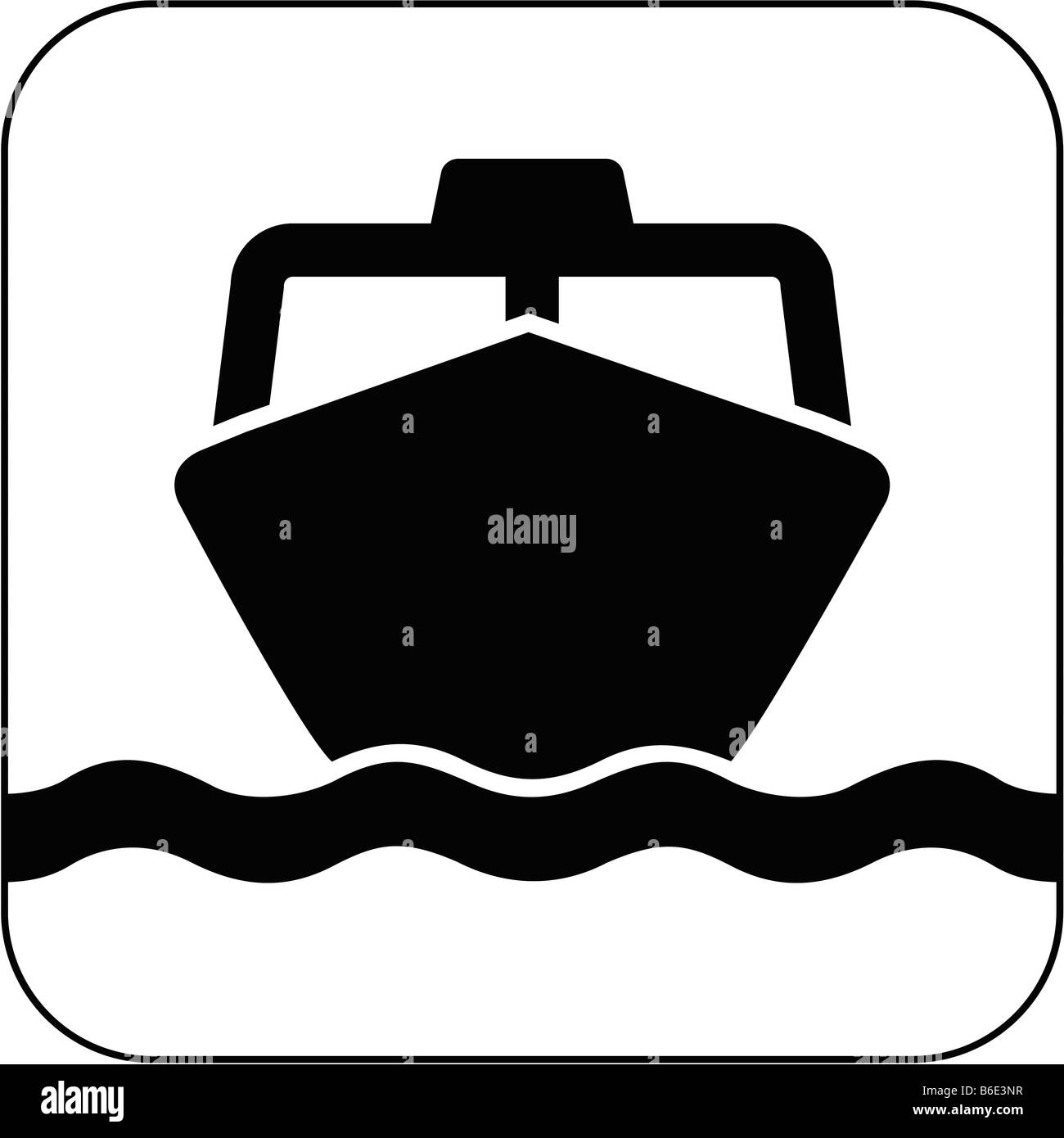 Ship symbol against white background Stock Photo - Alamy