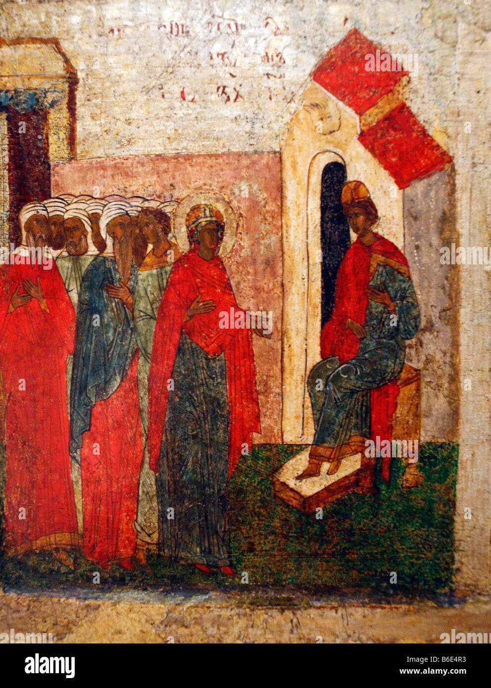 Russian Icon, religious art, saint, city museum Pskov, Russia Stock Photo