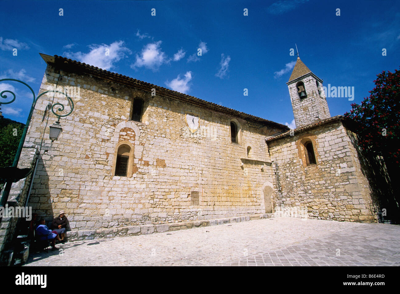 Little medieval church in the pretty village of Tourrettes sur Loup Stock Photo