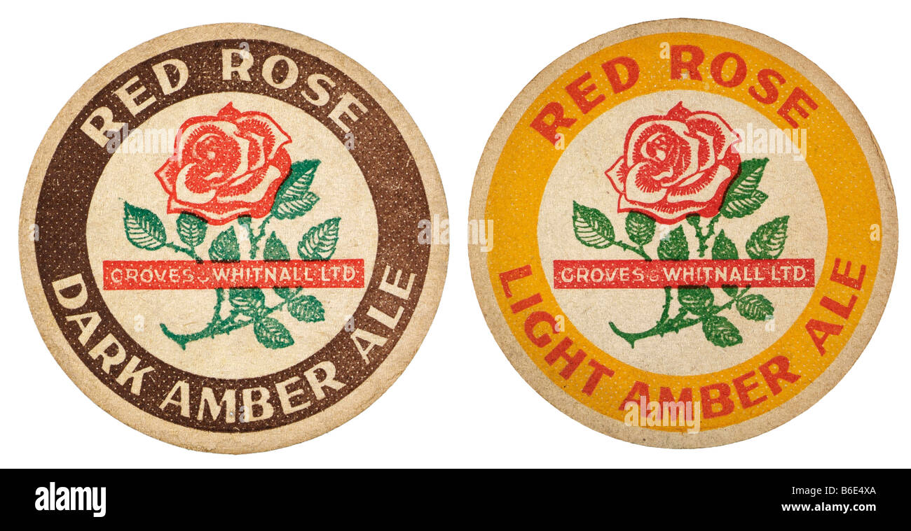 red rose dark amber ale light amber ale groves whitnall ltd Stock Photo