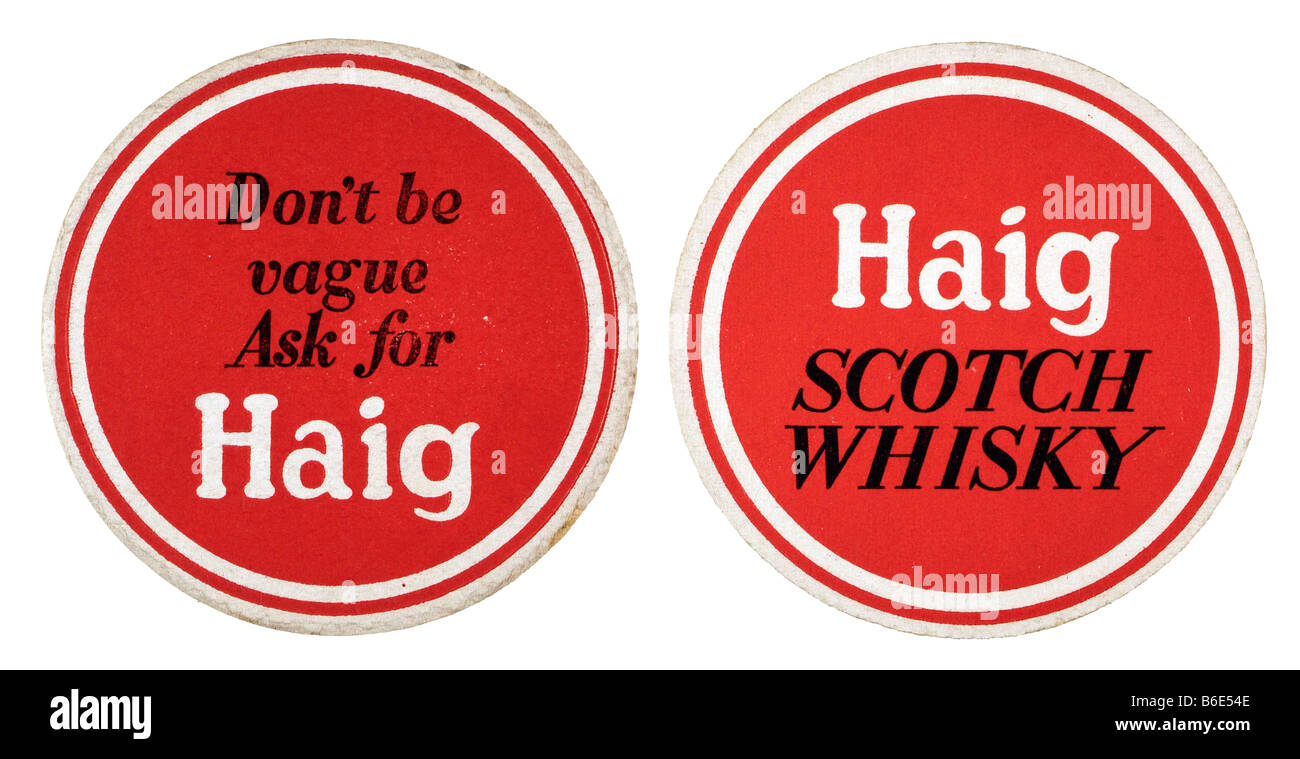 don't be vague ask for haig haig scotch whisky Stock Photo