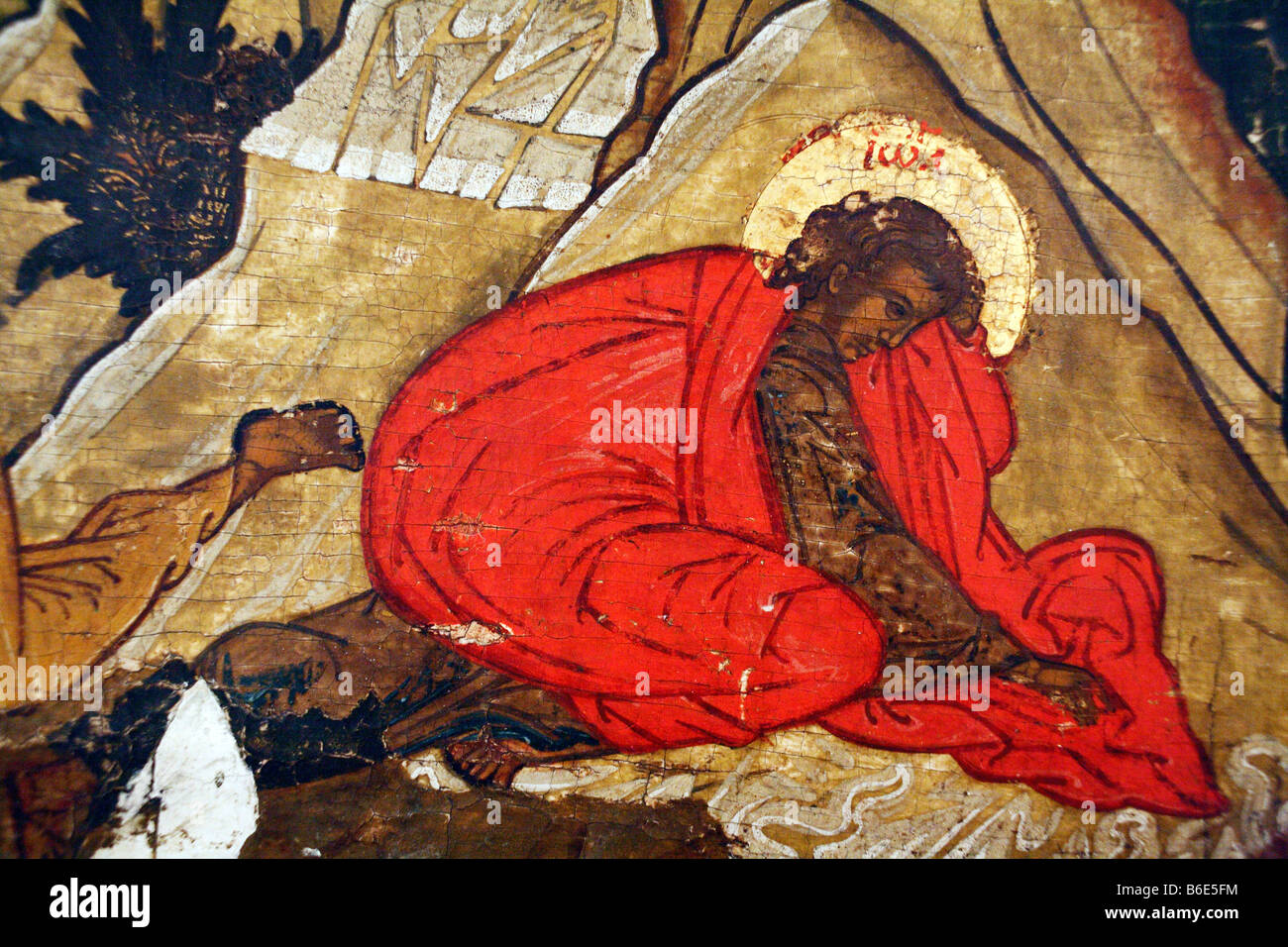 Russian Icon, religious art, saint, city museum Pskov, Russia Stock Photo