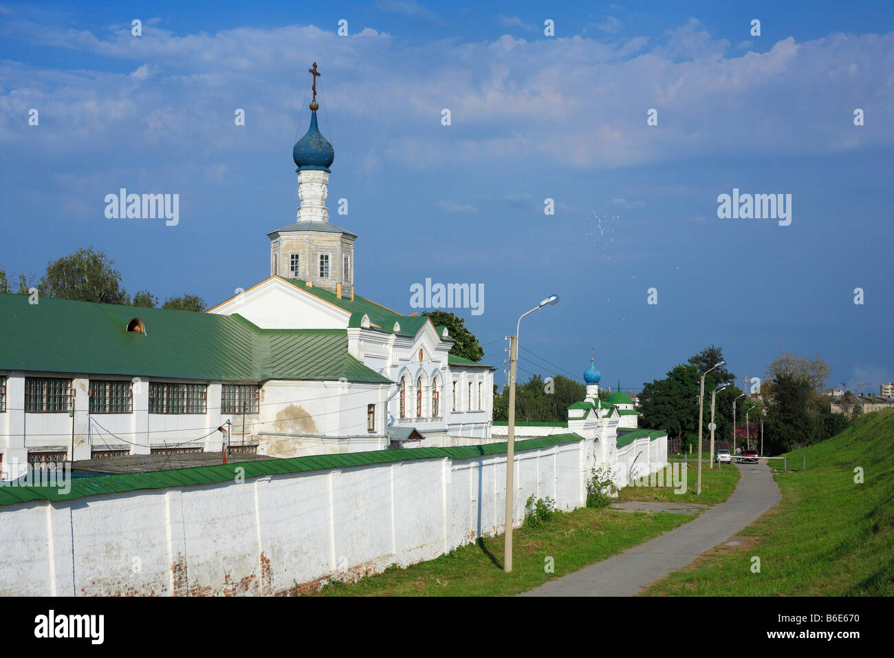 Russian church, blue sky, landscape, Ryazan, Kremlin, Russia Stock Photo