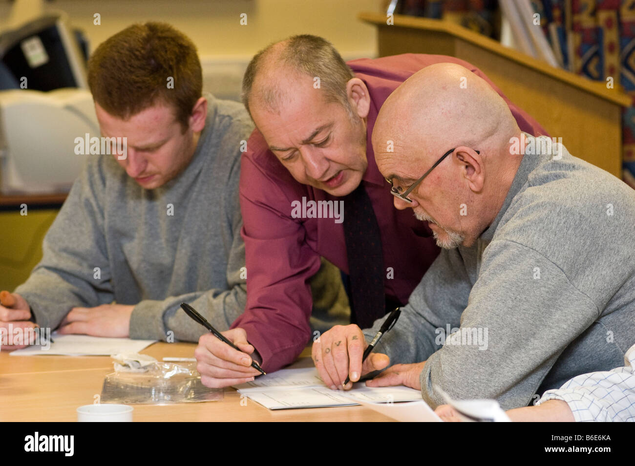 Education class in a prison Stock Photo