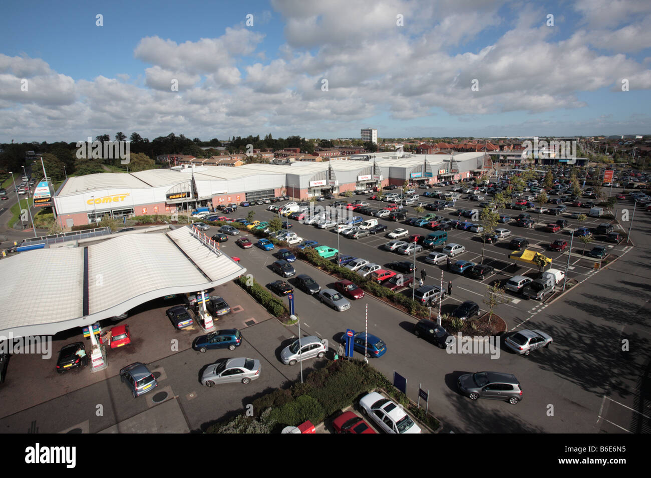 Elevated view of Castle Vale Retail Park, Birmingham Stock Photo Alamy