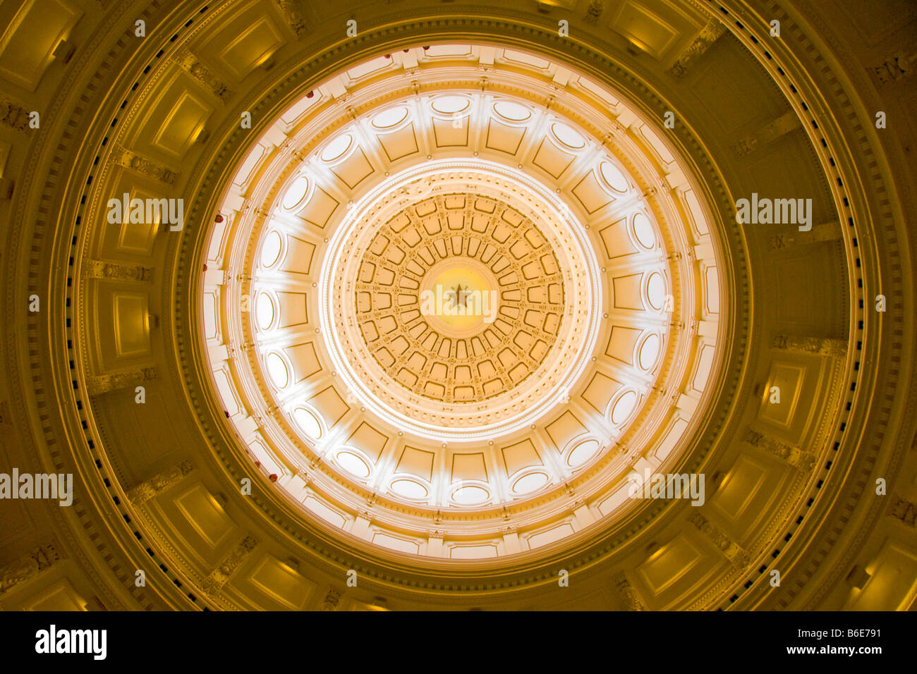 Texas State Capitol rotunda dome in Austin Stock Photo