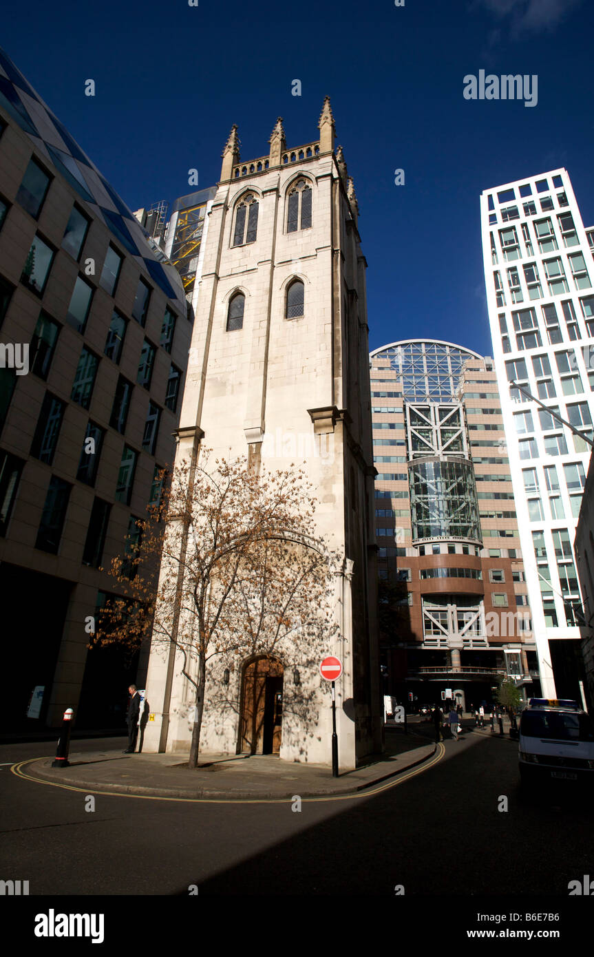 St Alban Church Wood Street in the city of London s financial district Stock Photo