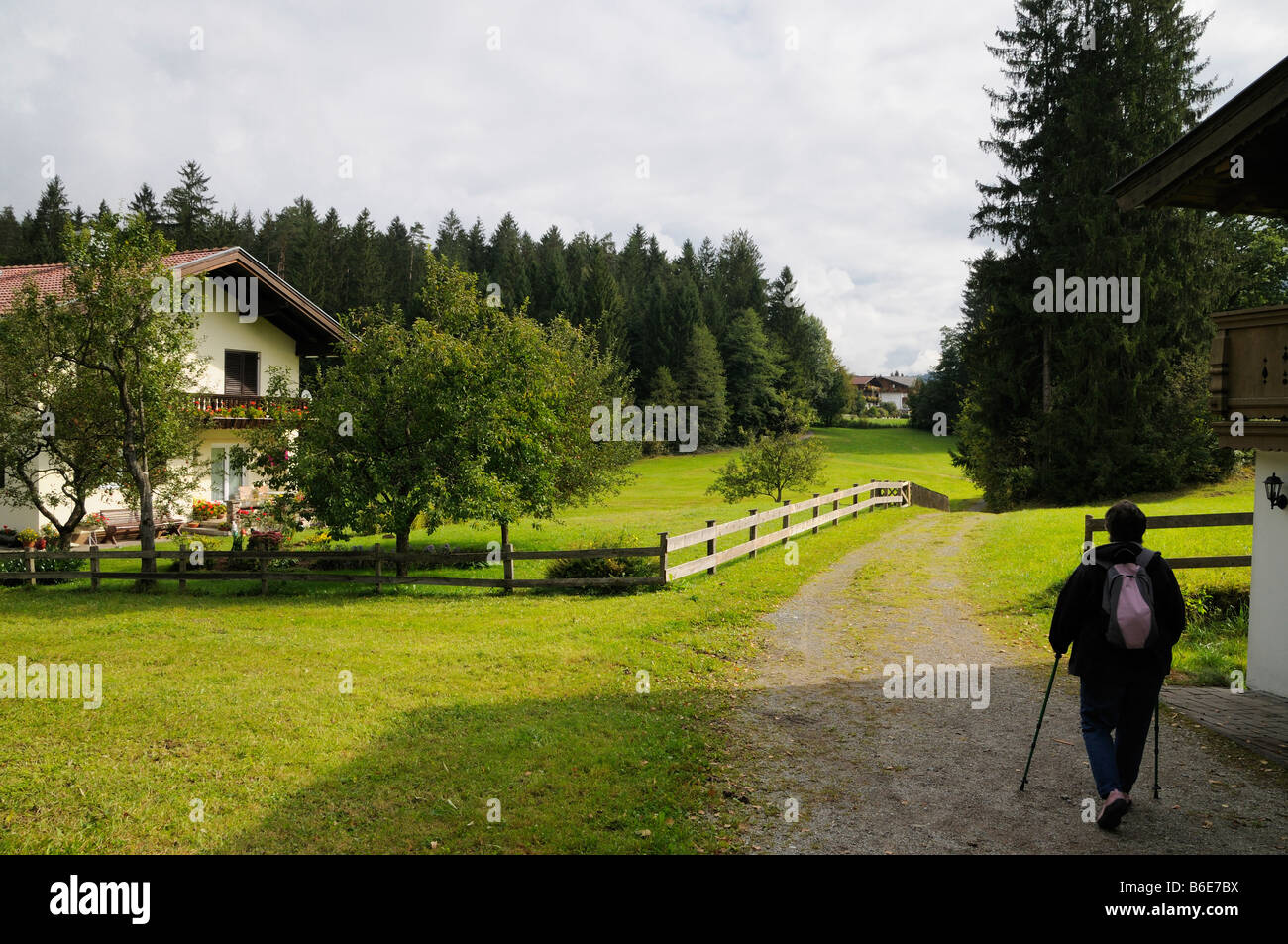 Soll local area with houses hotels and mountains in the background in