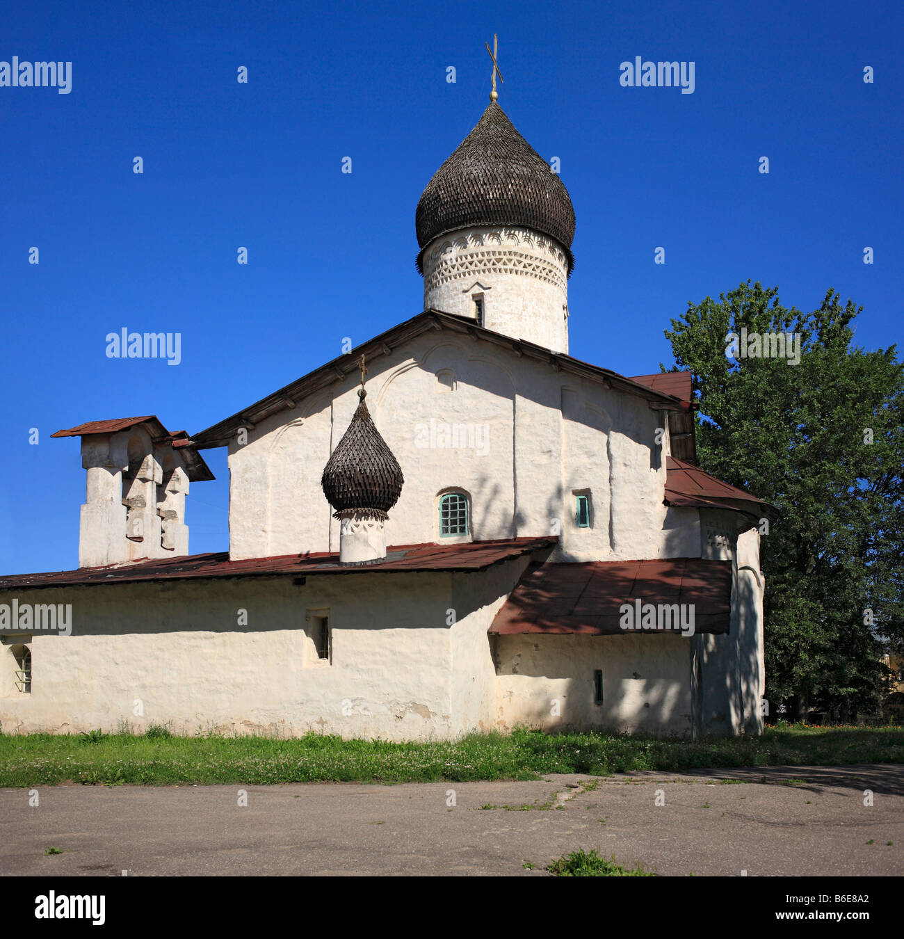 Religious architecture, dome of the church of Ascension (16th century), Pskov, Russia Stock Photo