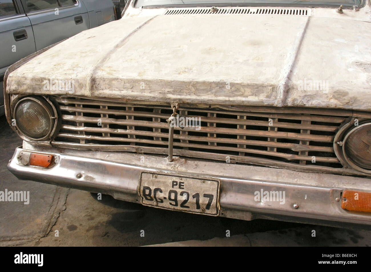 Very old car in Lima Peru Stock Photo Alamy