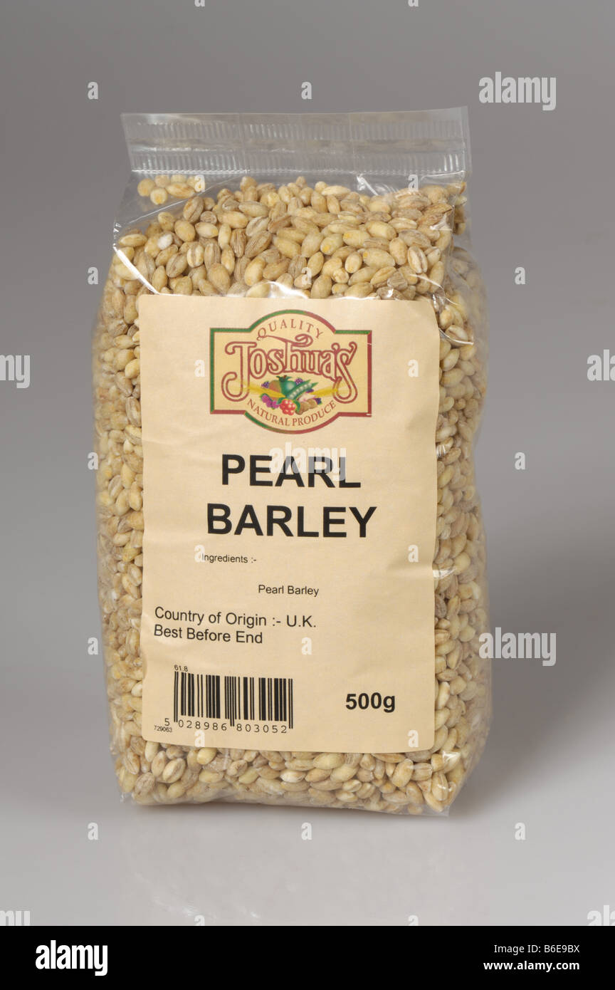 Pearl barley grain as sold in health food shops grown in China Stock Photo
