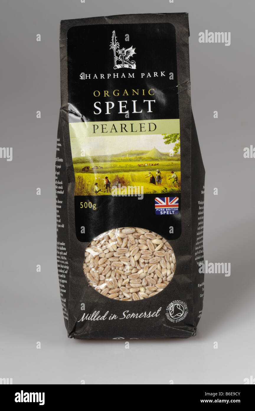 Pearled spelt as sold in health food shops Stock Photo