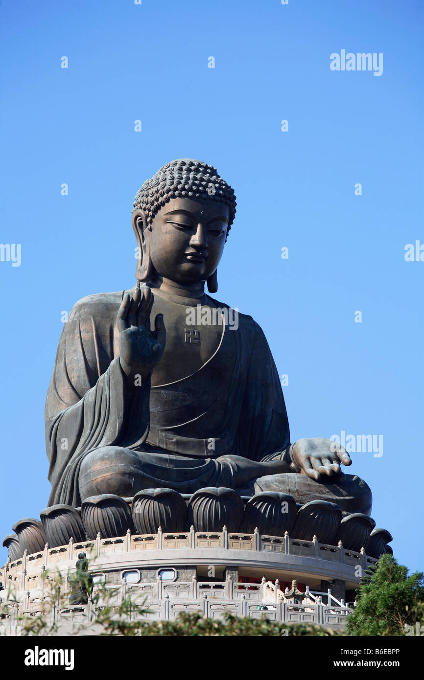 China Hong Kong Lantau Island Tian Tan Buddha statue Stock Photo