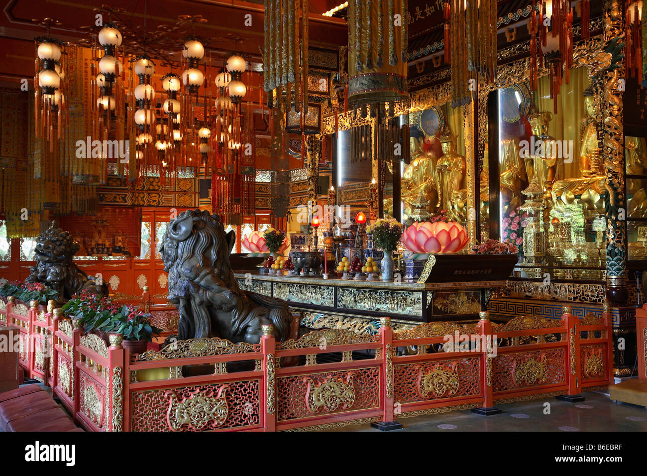 China Hong Kong Lantau Island Po Lin buddhist monastery Stock Photo