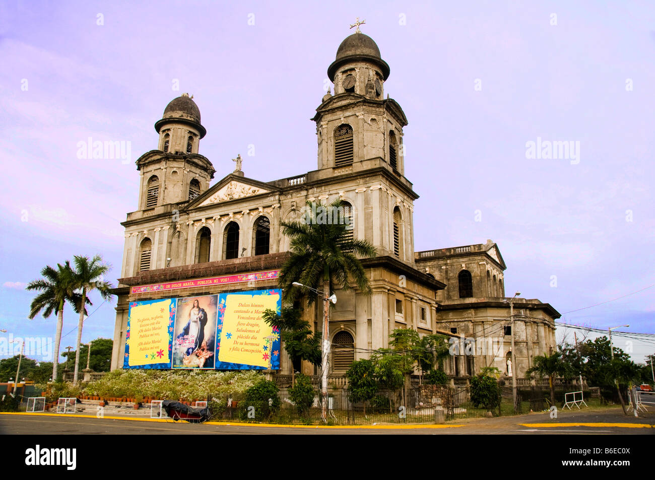 Old Cathedral ruins of Cathedral Santo Domingo Managua Nicaragua Plaza of the Republic Stock Photo